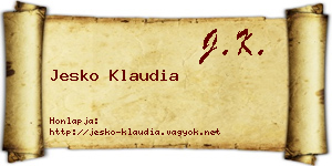Jesko Klaudia névjegykártya